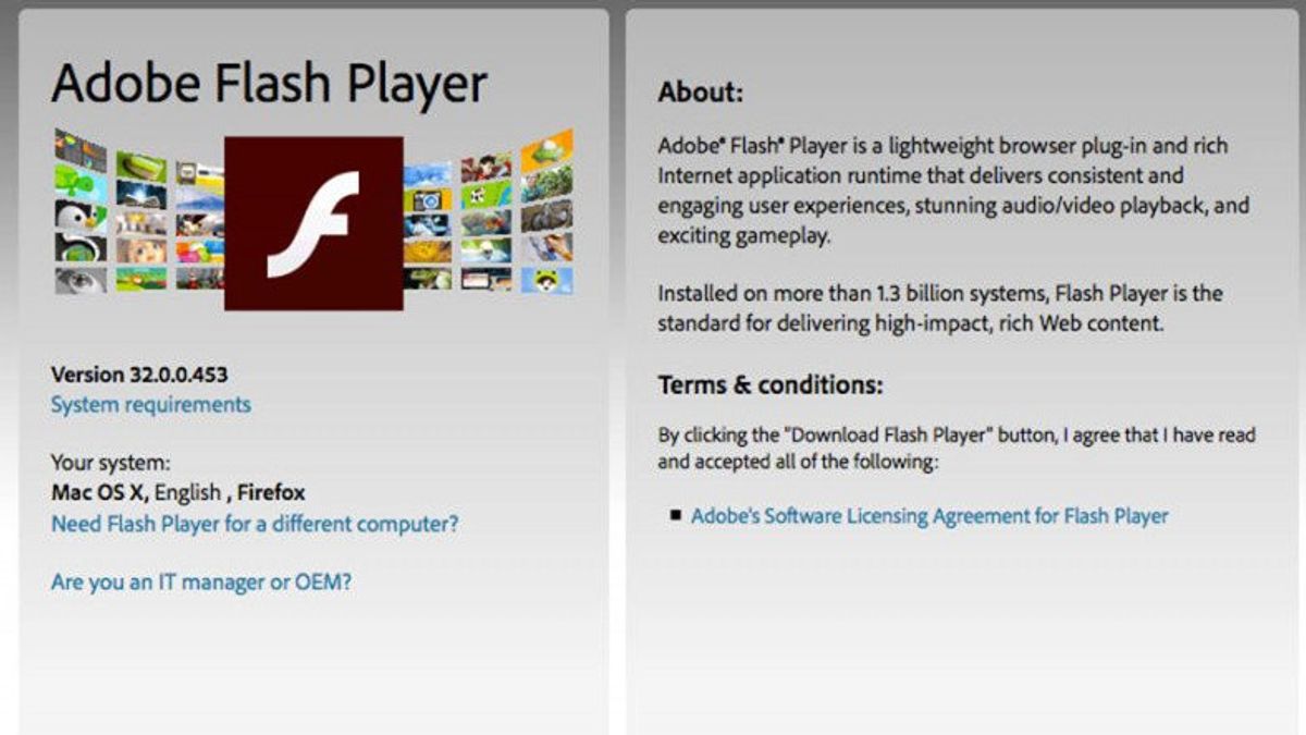 latest update of adobe flash player for mac